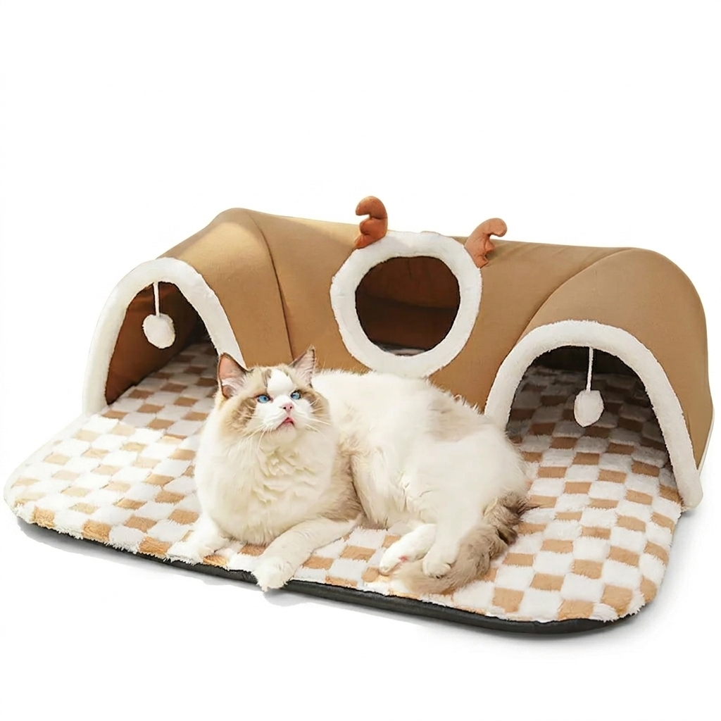 Bed with Tunnel for Cats