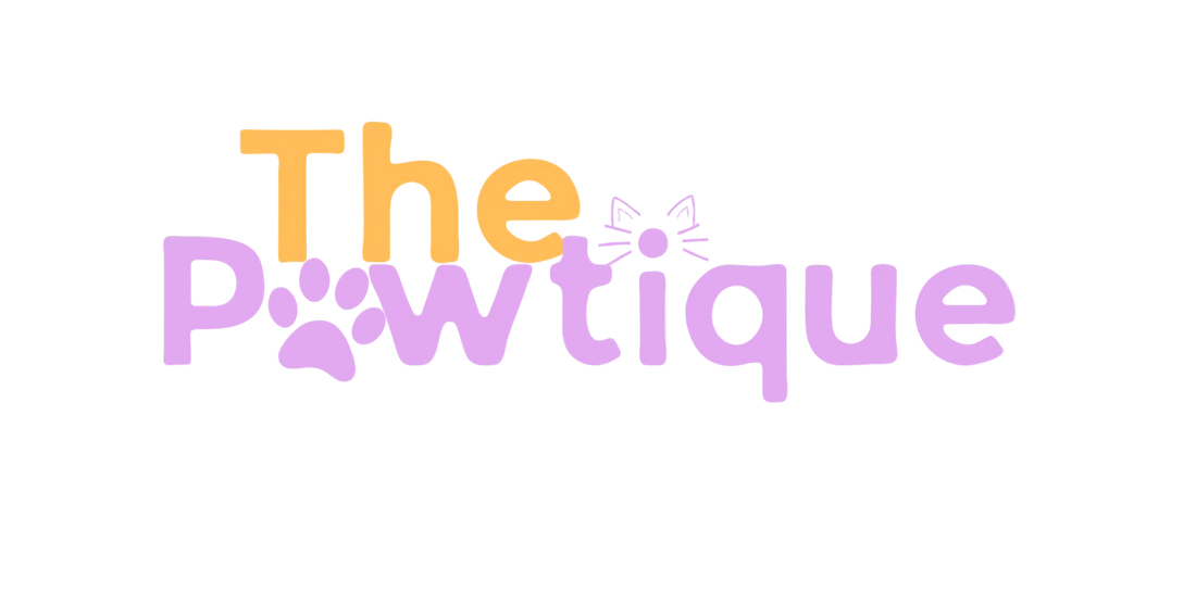 Logo of 'The Pawtique' with a paw print design on a white background