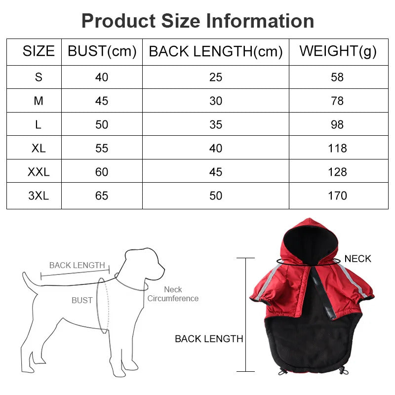 Hooded jacket for small dogs